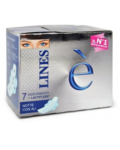 LINES It is, Women’s Sanitary pads, Night model, With Wings, pack 7 pièces.