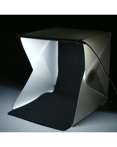 Mini studio fotografico Portatile con luci led, dimensione 23 x 23 x 24cm