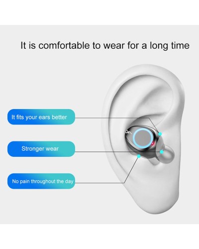 F9 TWS IPX7 Mini Bluetooth Headset Kopfhörer Wasserdichter LED-Bildschirm - iOS, Android