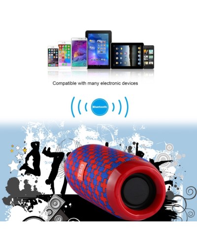 Haut-parleur stéréo portable, haut-parleur portable 5 x 2 Watt, Bluetooth, étanche, rouge