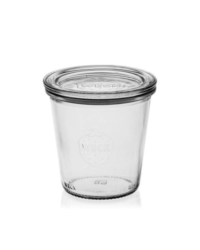 Weck Pots 290 ml avec couvercle 80 mm, avec joint et clips, Boîte de 6 pièces, verre, transparent