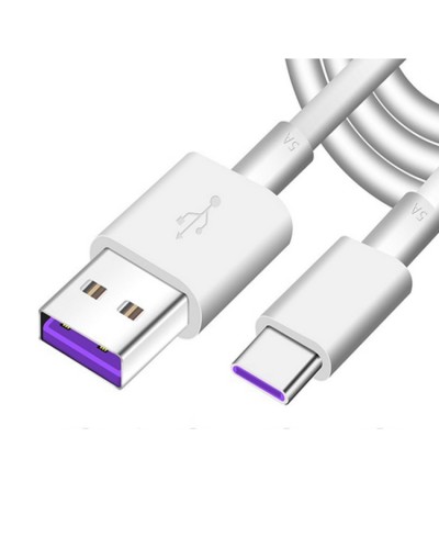 Câble USB - USB-C Type-C, charge et transfert de moins de données rapidement, 2m, blanc