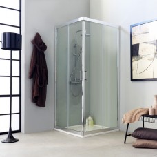 Duschabtrennung, transparent, quadratisch 90x90, Design, Höhe 195 cm