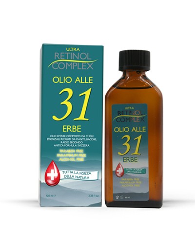 Öl 31 Kräuter, ohne Parabene, Paraffin und Alkohol nützlich gegen Kopfschmerzen und Körperschmerzen, 100ml